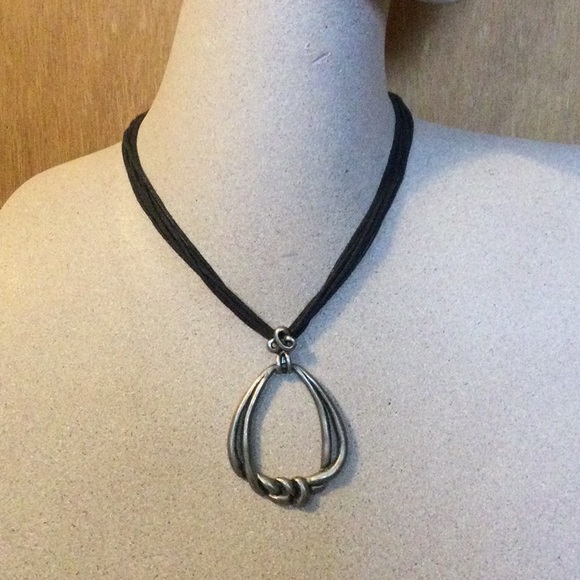 Vintage Pewter Knot Necklace - Picture 3 of 7